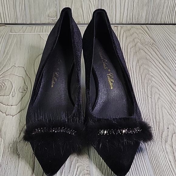 Raphael Sarti Black Velvet Shelly Heels Womens Size 39 US 8.5-9 NEW - Picture 3 of 13